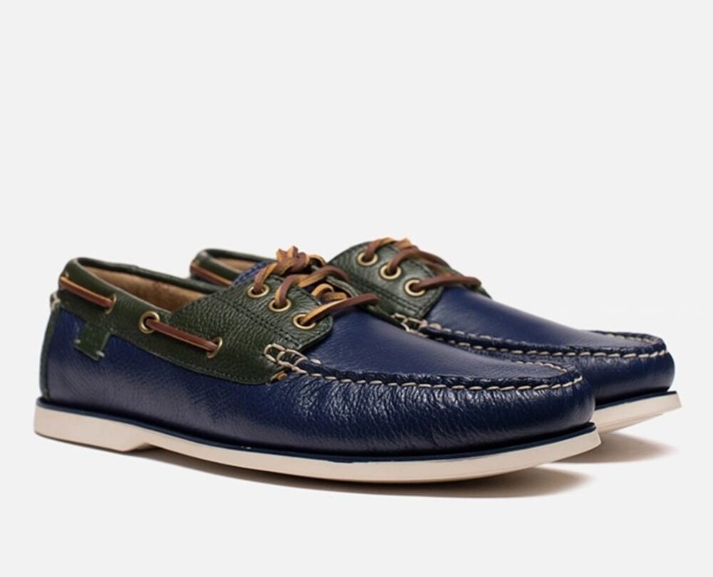 Polo Ralph Lauren Mens Bienne II Blue Leather Slip-On Boat Shoes Size 11.5 D